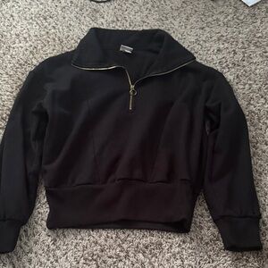 Target Black Quarter Zip Pullover Sweater With Gold Zipper
